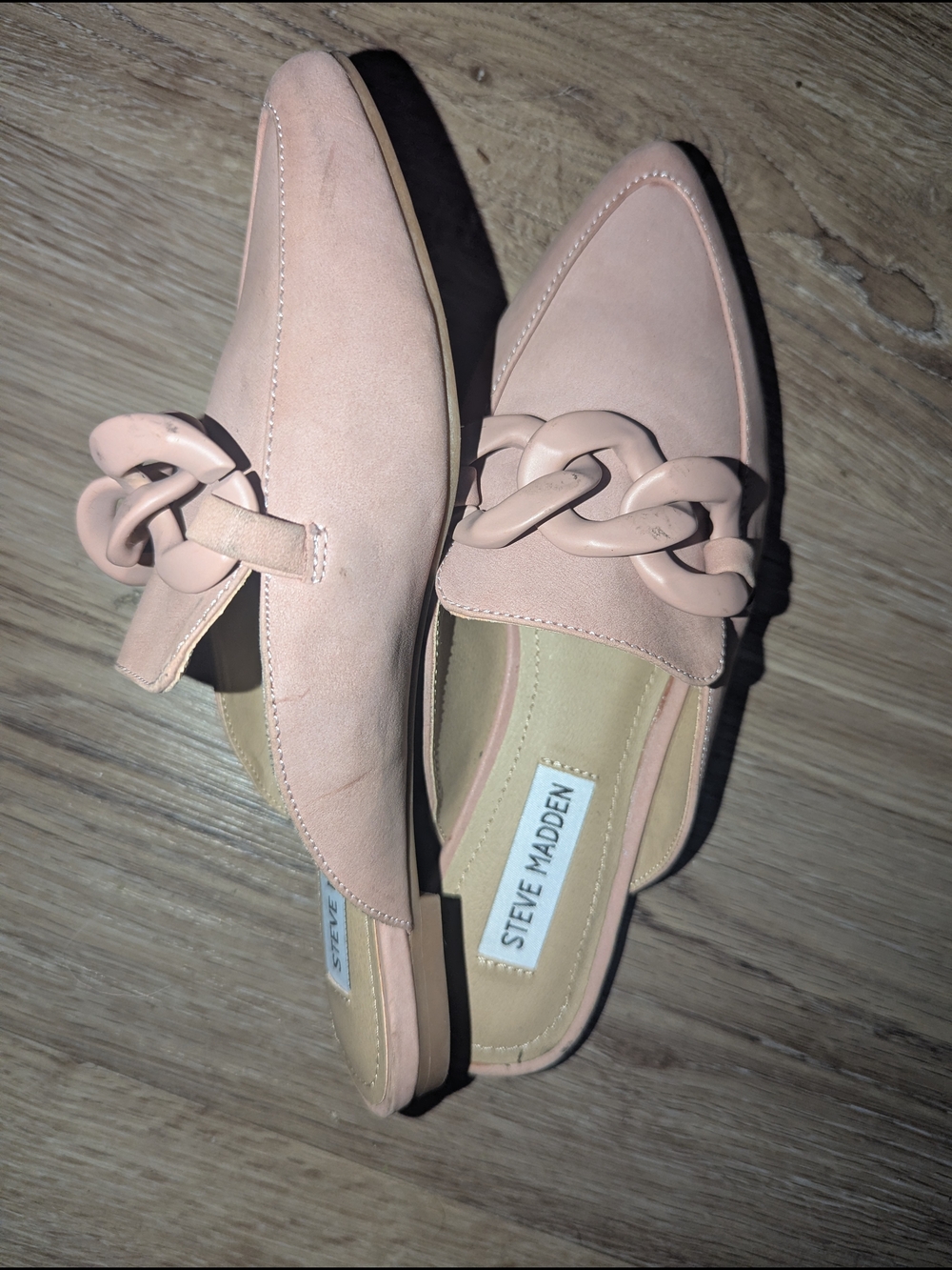 Steve Madden Blush Pink Chain-Detail Mules - Picture 3 of 3